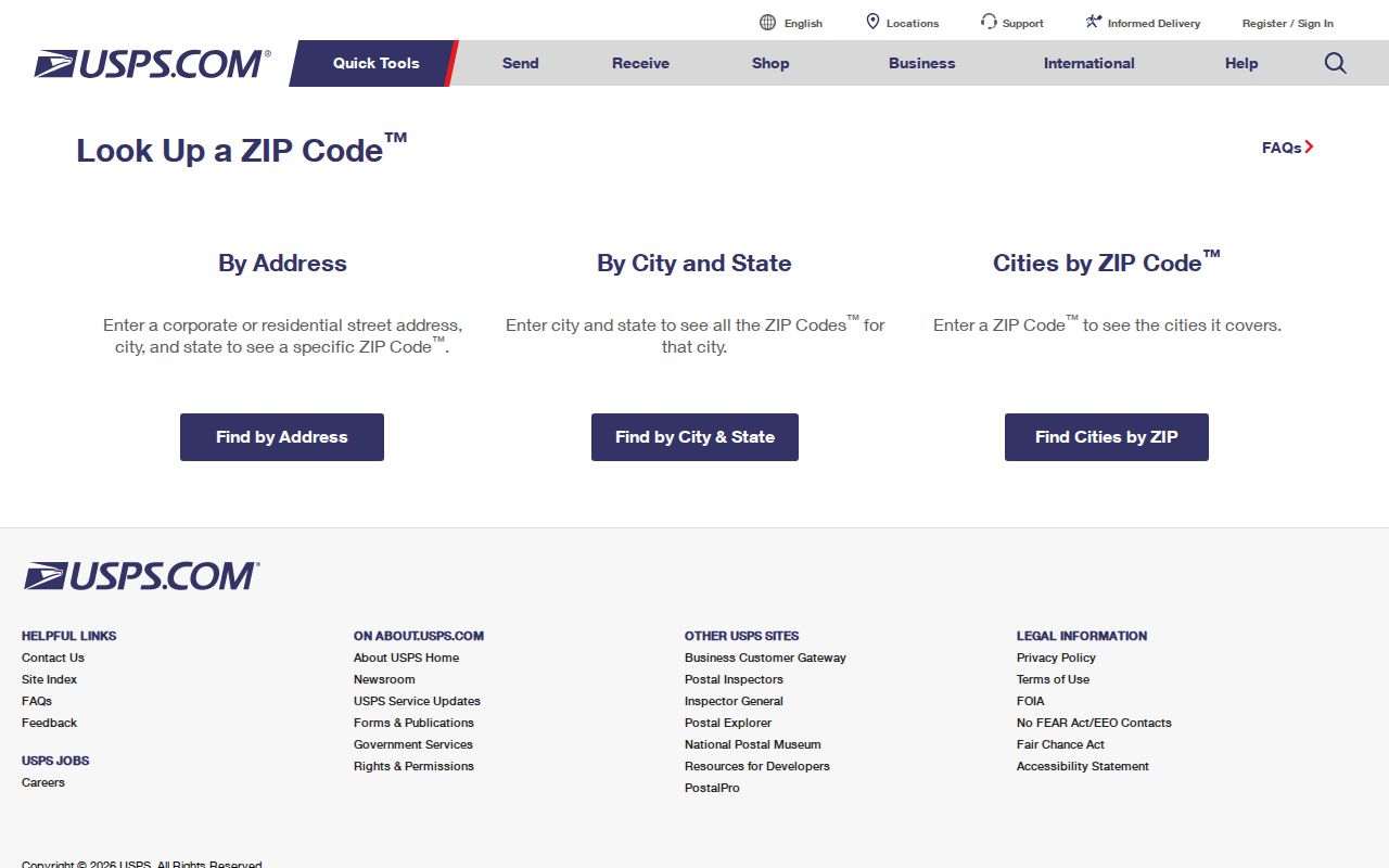 Mount Pleasant ZIP code directory USPS address lookup form